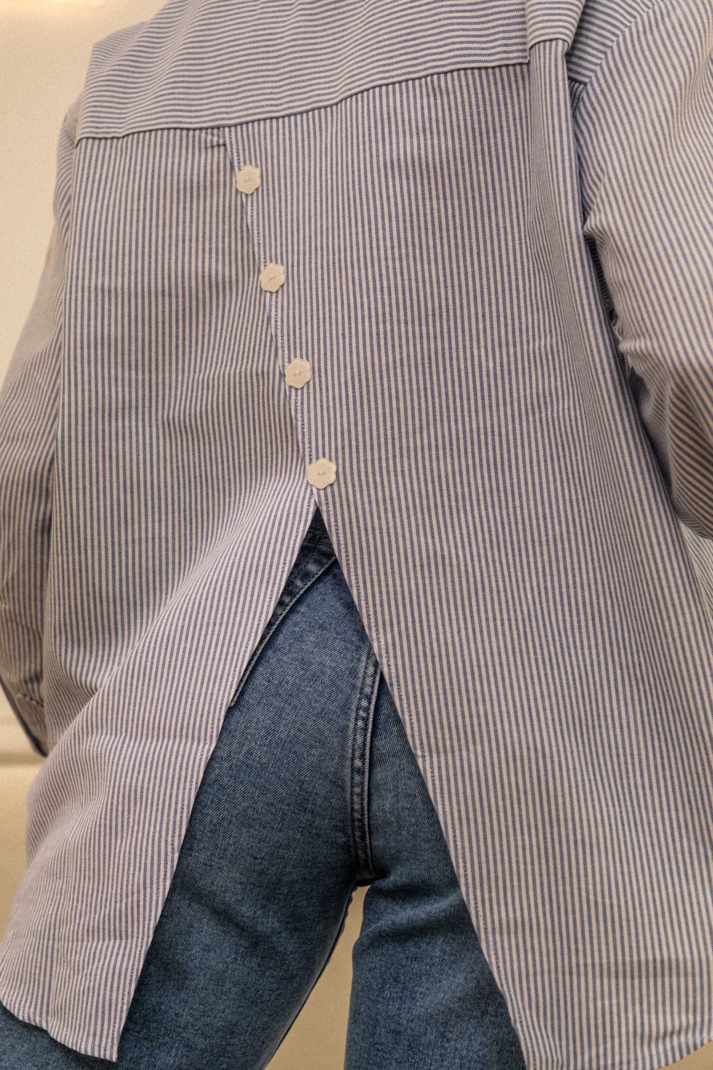 PAUEME I Chemise I Chemise Harmony - Rayee bleue
