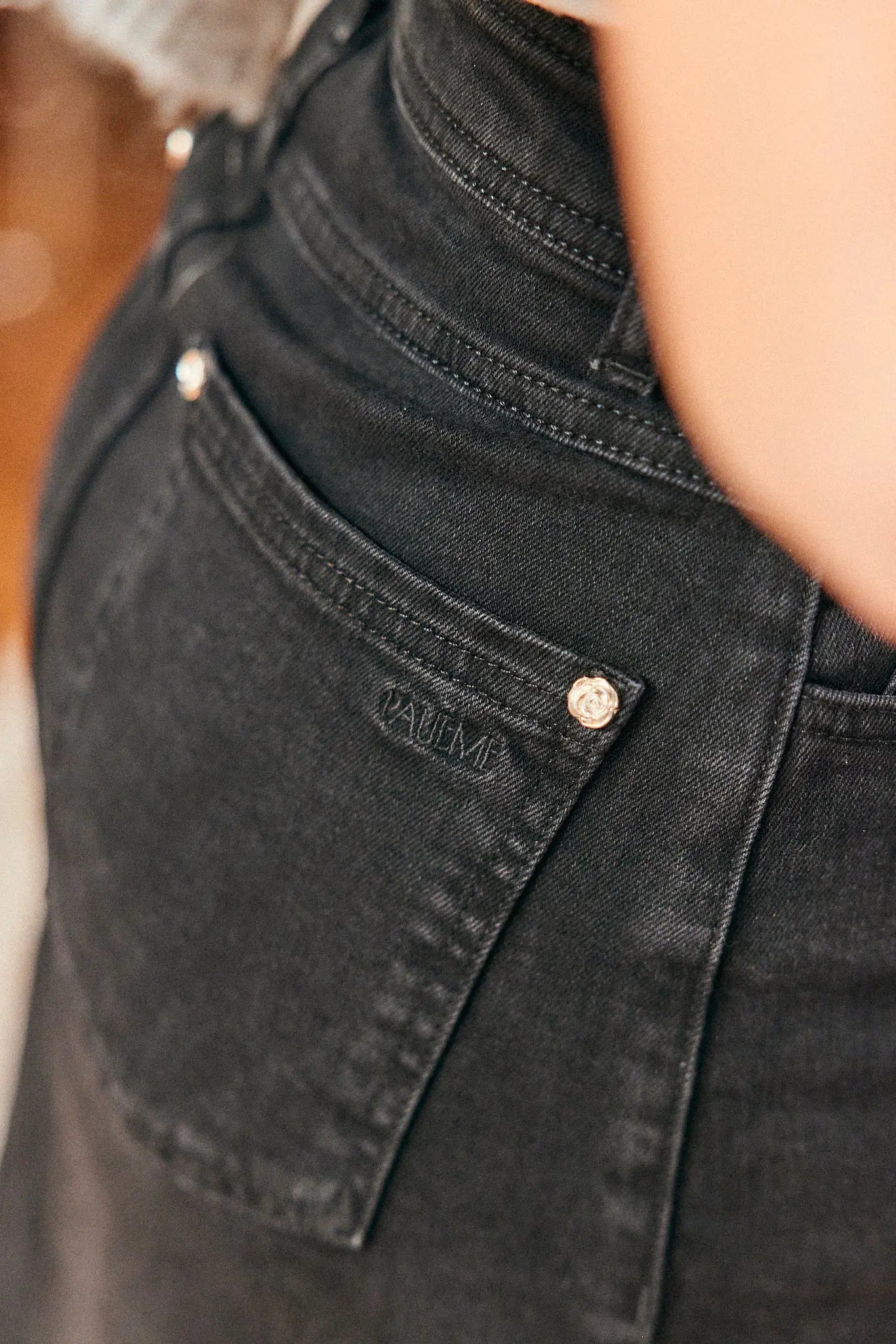 PAUEME I JUPE I Jupe longue jean Agathe - Black denim