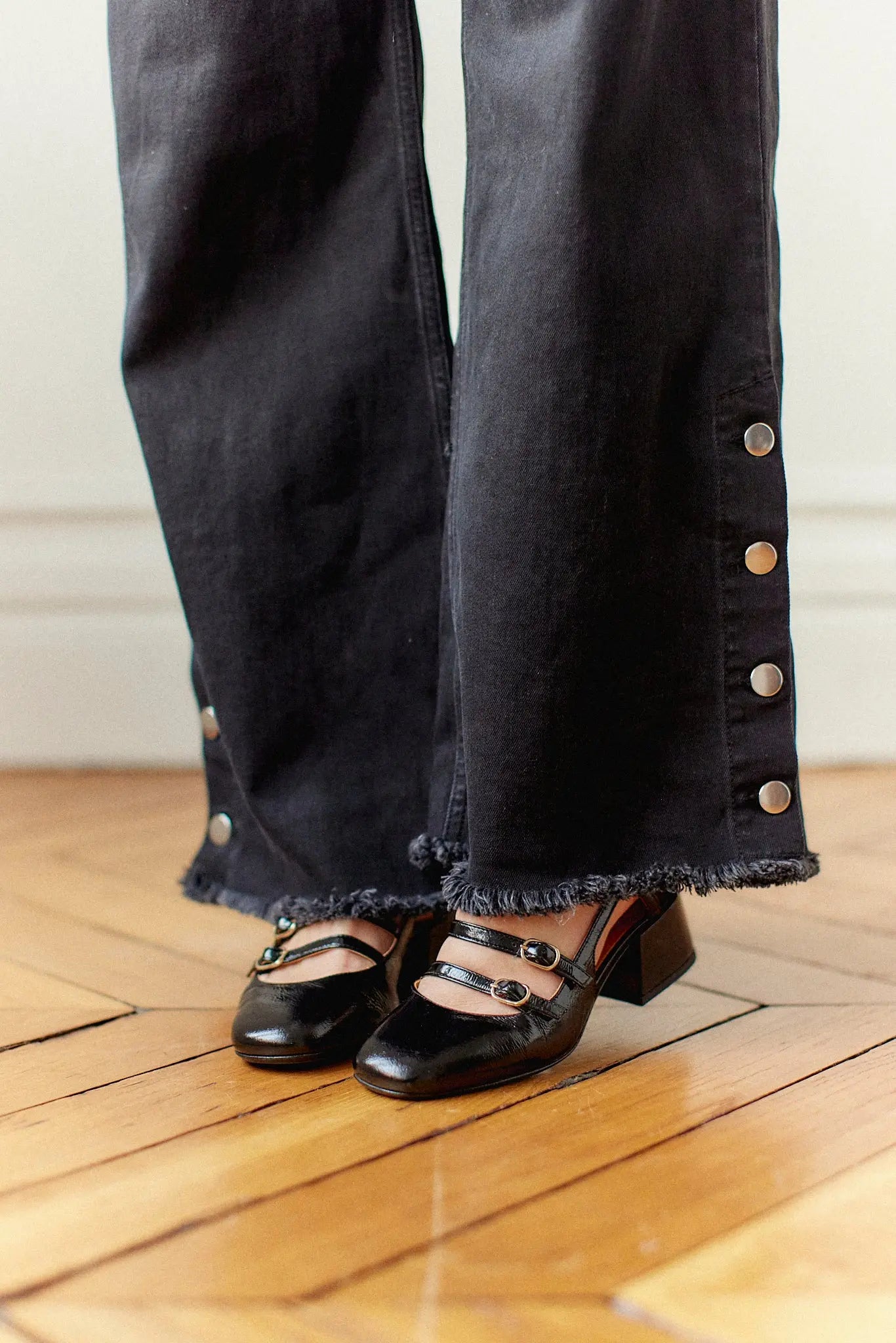 PAUEME I Jean Large I Jean à pressions Oliver - Black denim