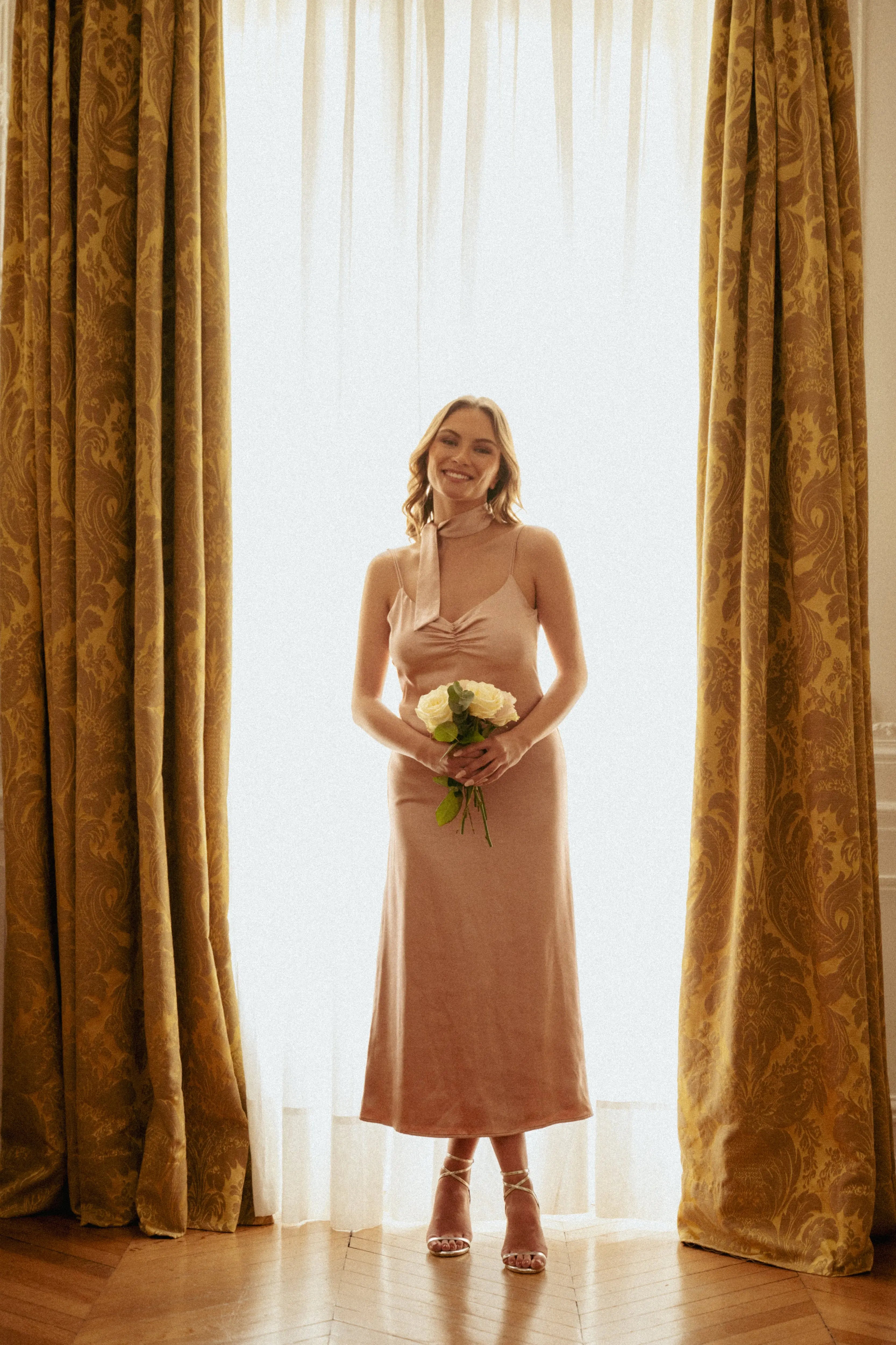 PAUEME I ROBE I Robe Mathilda - Satinée Rose Blush
