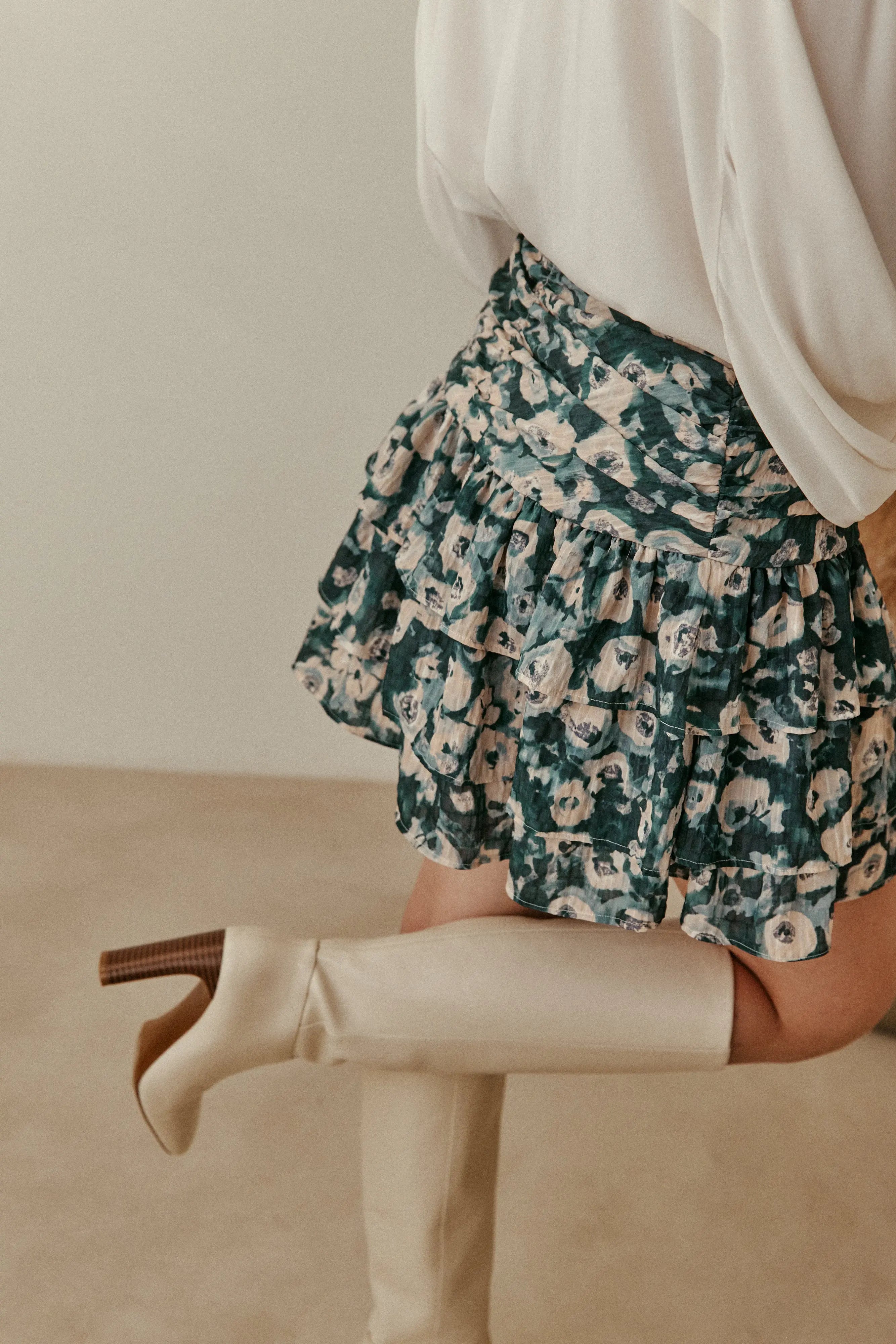 PAUEME I JUPE I Jupe Justa - Fleurs Vertes