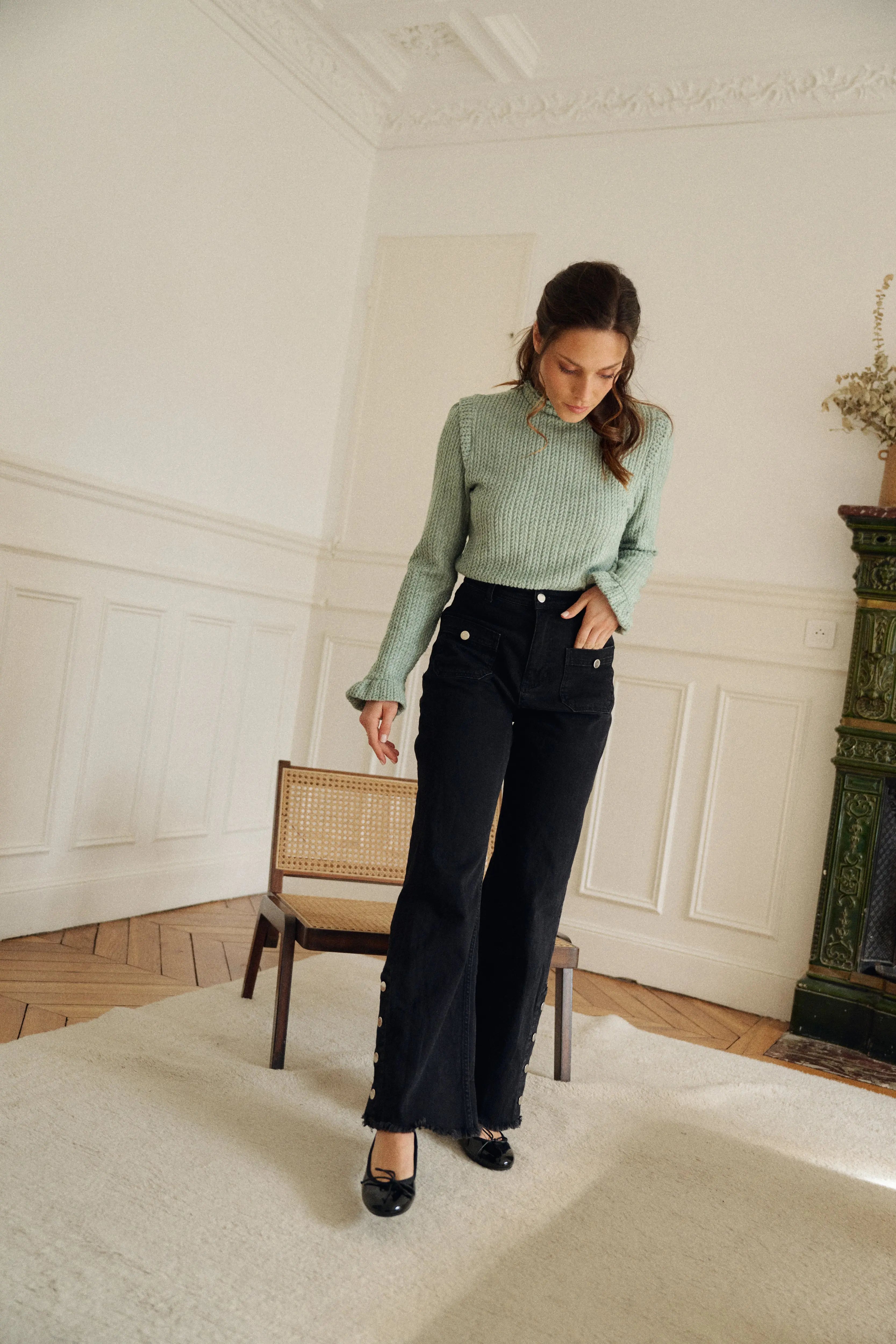 PAUEME I Jean Large I Jean à pressions Oliver - Black denim