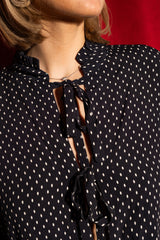 PAUEME I TOP I Blouse Gloria - Noire à pois Romance