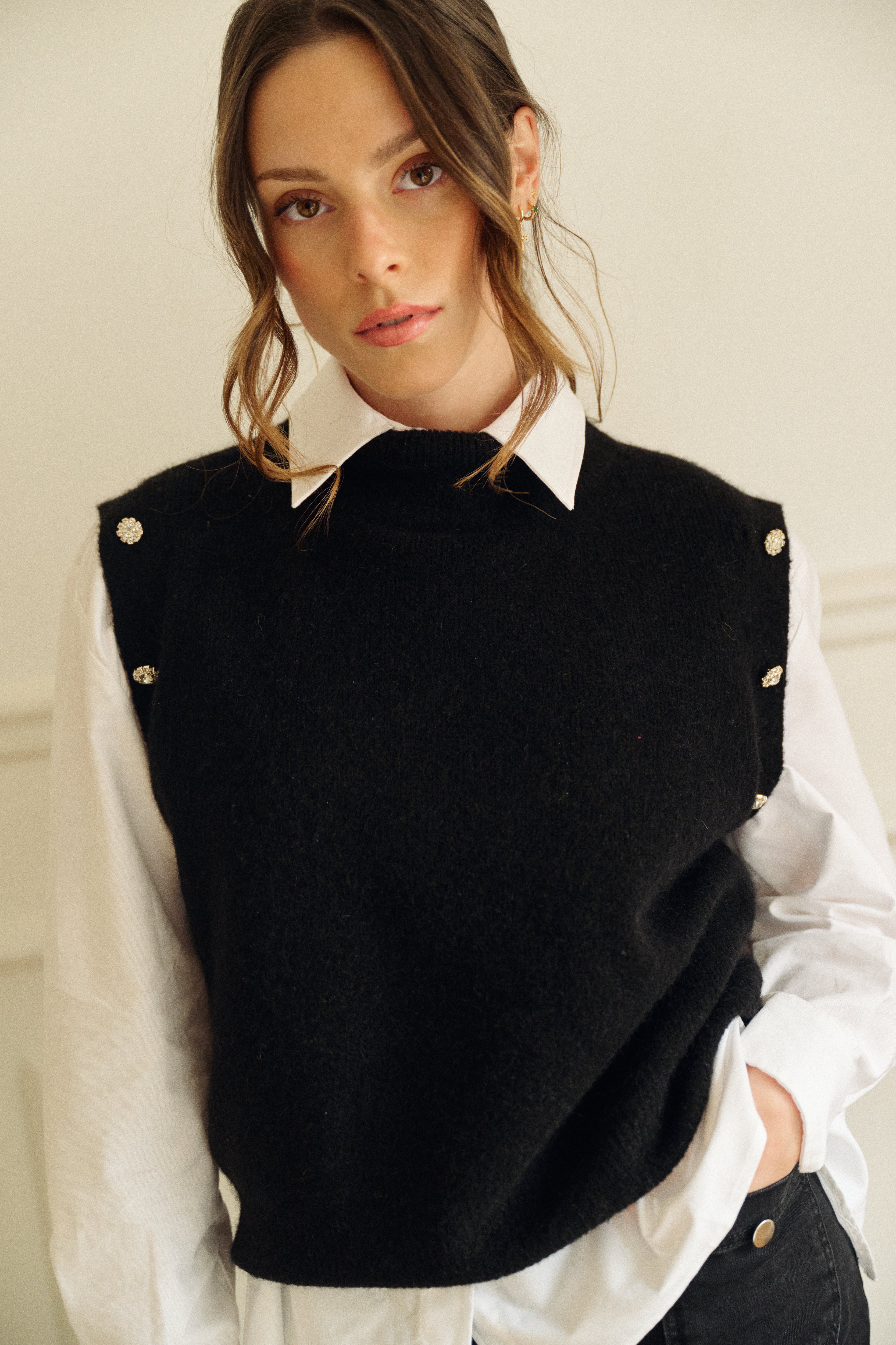 PAUEME I PULL I Pull maille Elie - Noir