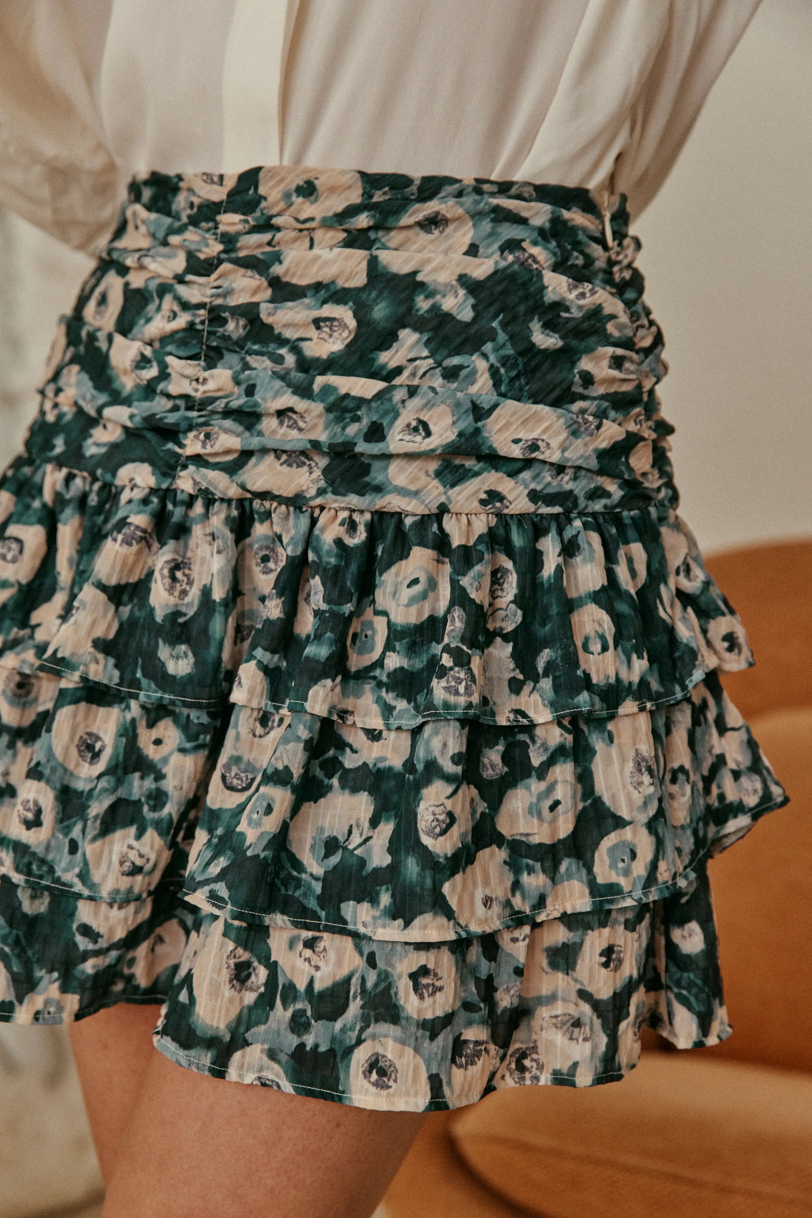 PAUEME I JUPE I Jupe Justa - Fleurs Vertes